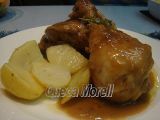 Receta Muslos de pollo en salsa de manzana y champiñones