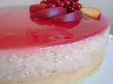 Receta Torta espuma de duraznos con espejo de grosellas. y bienvenido verano!!