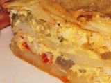 Receta Pastel de bacalao, patatas y pimientos