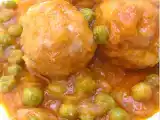 Receta Albóndigas con guisantes