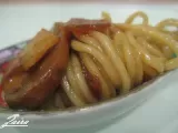 Receta Cucharitas de pasta con champiñones, bacon y cebolla confitada