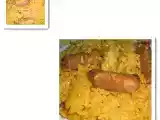 Receta Arroz amarillo con salchichas rojas
