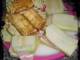 Receta Calabacin empanado con jamon y queso