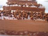 Receta Barritas de chocolate y rice krispies con topping crema bávara