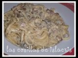 Receta Tallarines con champiñones.