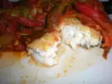 Receta Lomos de merluza con pimientos asados
