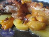 Receta Pollo al horno con melocotón en almíbar