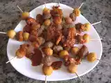 Receta Brochetas de albóndigas con patatas