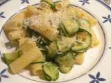 Receta Tortiglioni con zucchine (macarrones con calabacines)