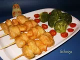 Receta Brochetas de marisco en tempura