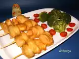 Receta Brochetas de marisco en tempura