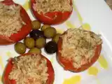 Receta Tomates rellenos de arroz y pesto.