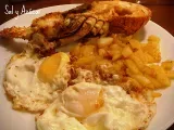 Receta Langosta con huevos fritos y patatas