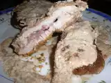 Receta Escalopes rellenos en salsa de setas