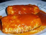 Receta Lomos de merluza en salsa de piquillos y cava en fussioncook