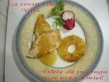 Receta Filete de pechuga con piña y miel.
