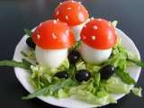 Receta Receta champiñones de huevo y tomate