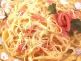 Receta fetuccini con choclo y jamón