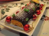 Receta Tronco navideño de yema y chocolate
