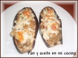 Receta Berenjenas rellenas de atún y gambas