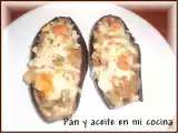 Receta Berenjenas rellenas de atún y gambas