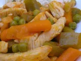 Receta Pechuga de pollo en salsa con verduras