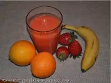 Receta Zumo de naranja, fresas y plátano