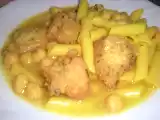 Receta Garbanzos con macarrones y pelluelas