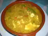 Receta Sopa de vegetales pan frito y huevo