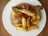 Receta Carne asada: pollo al horno con patatas
