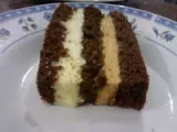Receta Torta brownie con mousse de chocolate blanco y mousse de arepique