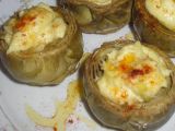 Receta Alcachofas rellenas de mousse de bacalao