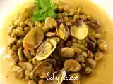 Receta Habas con guisantes y almejas