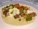 Receta Tacos de carne asada con pico de gallo.