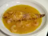 Receta Rape con gambas al vapor
