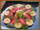 Receta Fresas y plátanos con coulis de kiwi