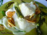 Receta Bacalao al pil-pil sobre crema de espárragos