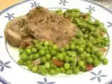 Receta Agnello al forno con piselli (cordero al horno con guisantes)