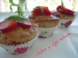 Receta Muffins de fresas mascarpone y nuez