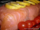 Receta Rollo de salmon ahumado al queso fresco / roulé de saumon fumé au fromage frais