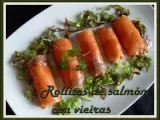 Receta Rollitos de salmón con vieiras