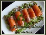 Receta Rollitos de salmón con vieiras