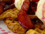 Receta Waffles con compota de ciruelas