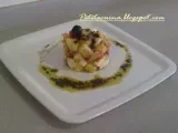 Receta Amanida de patata i síndria amb vinagreta d'olives negres.