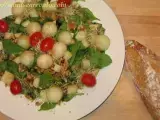 Receta Ensalada de espinacas, alfalfa, melón, queso y cherry