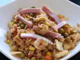 Receta Arroz tres delicias con jamón york