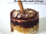 Receta Receta de milhojas de patata confitada, morcilla, foie y manzana