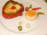 Receta Huevo frito con pimientos y cebolla