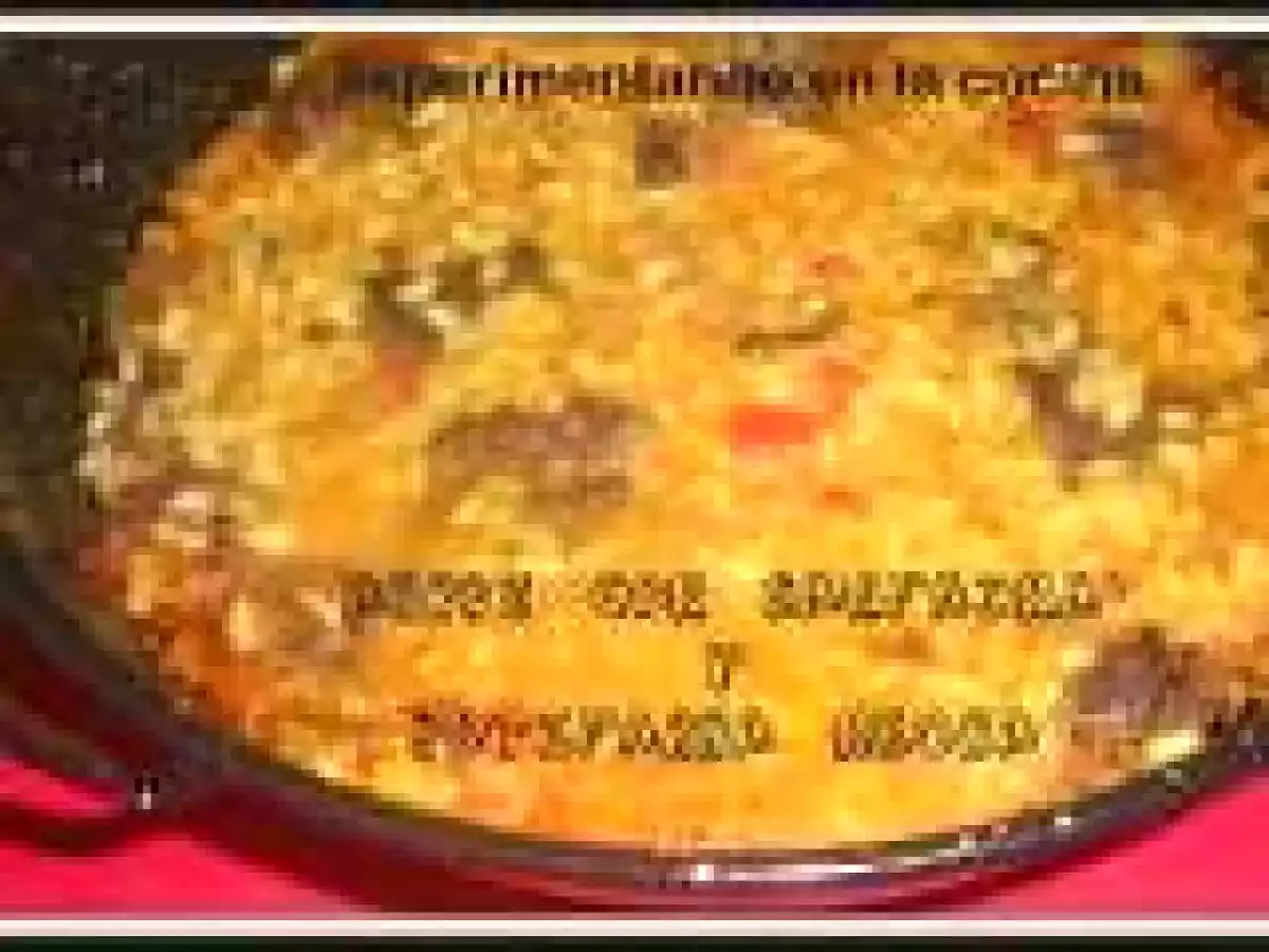 Arroz con sanfaina y butifarra negra