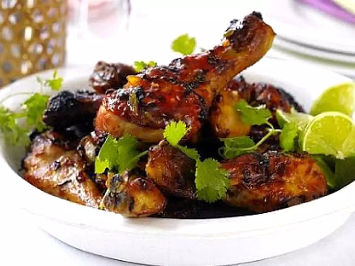 Receta Muslos de pollo asados con mango